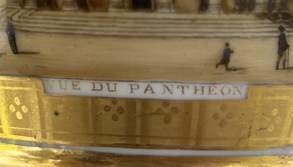 Thumbnail: Pair of Paris Two Handled Vases in Gold and Cobalt Blue.