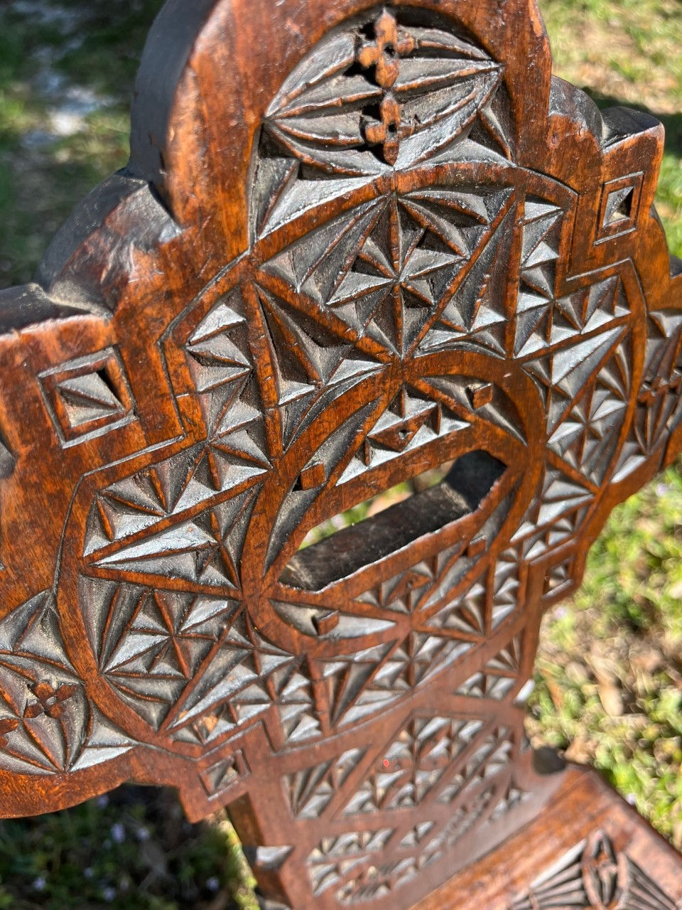 Thumbnail: 19th Century German Black Forest Chip-Carved Suite Desk with Drawer and Chair