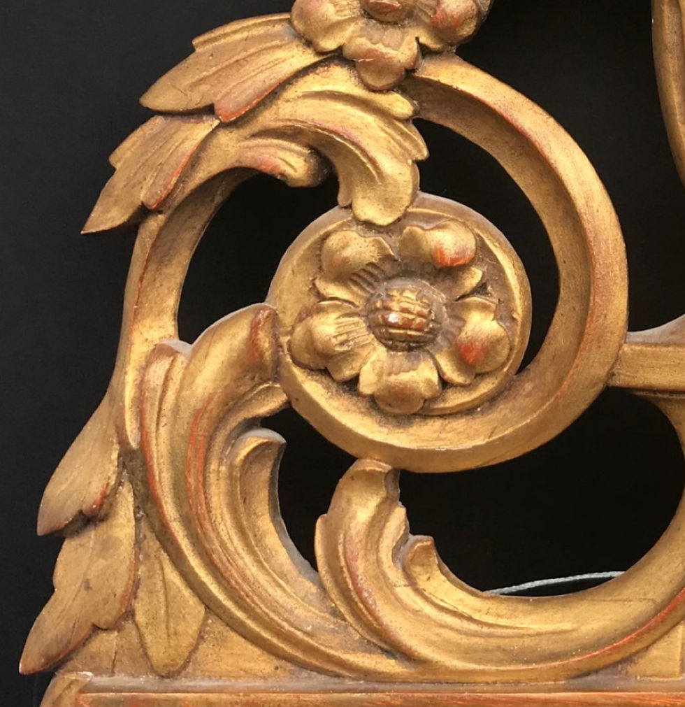 Thumbnail: SOLD - Early 20th century French hand carved Louis XVI style giltwood mirror