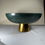 Thumbnail: Contemporary Green Marble Bowl on Brass-Cladded Base -Ralph Lauren-