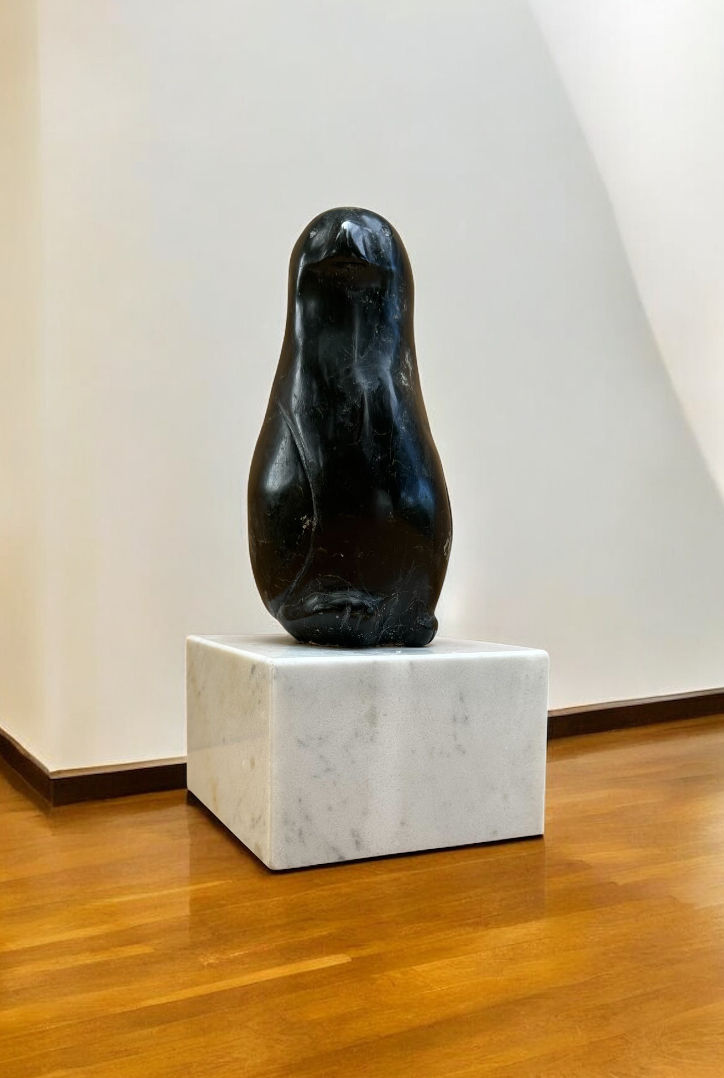 Thumbnail: Contemporary Marble Sculpture Black Bird by David Natidze attr.