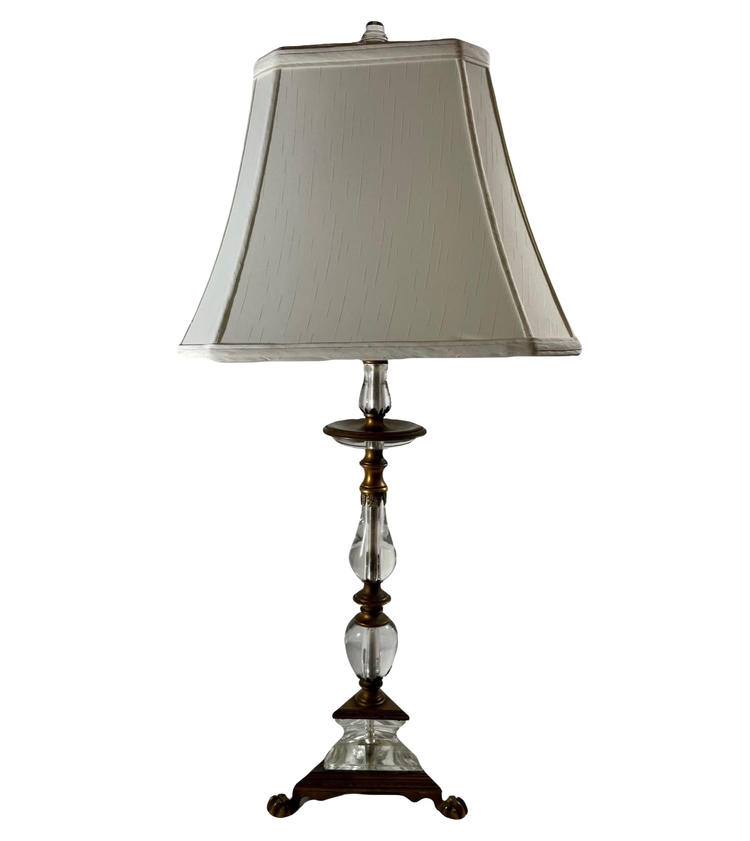 Carved Rock Crystal Quartz Bronze Mounted Table Lamp.