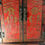 Thumbnail: Pair Vintage Chinese Red Lacquer Table Cabinets.