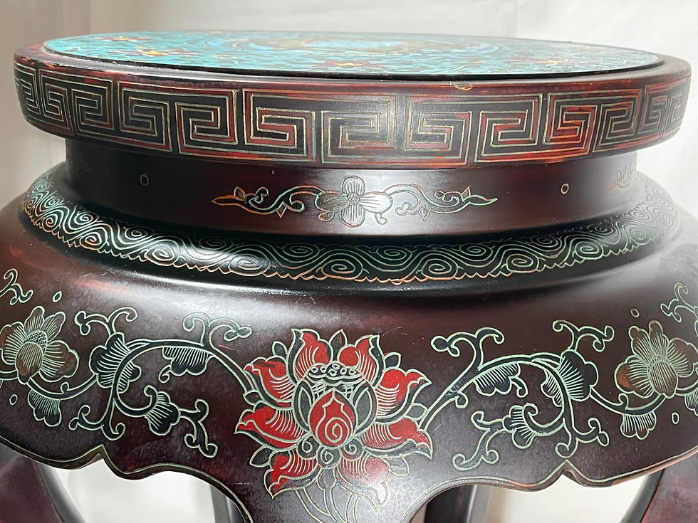 Thumbnail: Vintage Chinese Cloisonne Chinoiserie Plant Stand Jardiniere