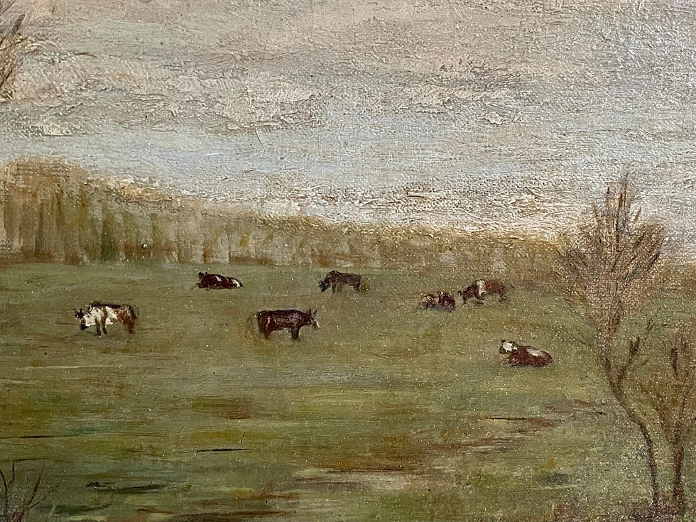 Thumbnail: Large 19th Century Signed American Landscape Painting, Original Period Frame.