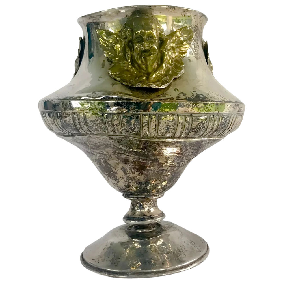 18th C. Baroque Liturgical Vessel, Open Ciborium, Sanctuary Lamp, Aspersoria.