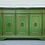 Thumbnail: Vintage Hollywood Regency Marble Top Emerald Green Credenza with Gold Accents.