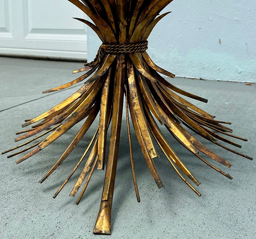 Thumbnail: Hollywood Regency Eichholtz Sheaf of Wheat Gilded Metal Coffee Table