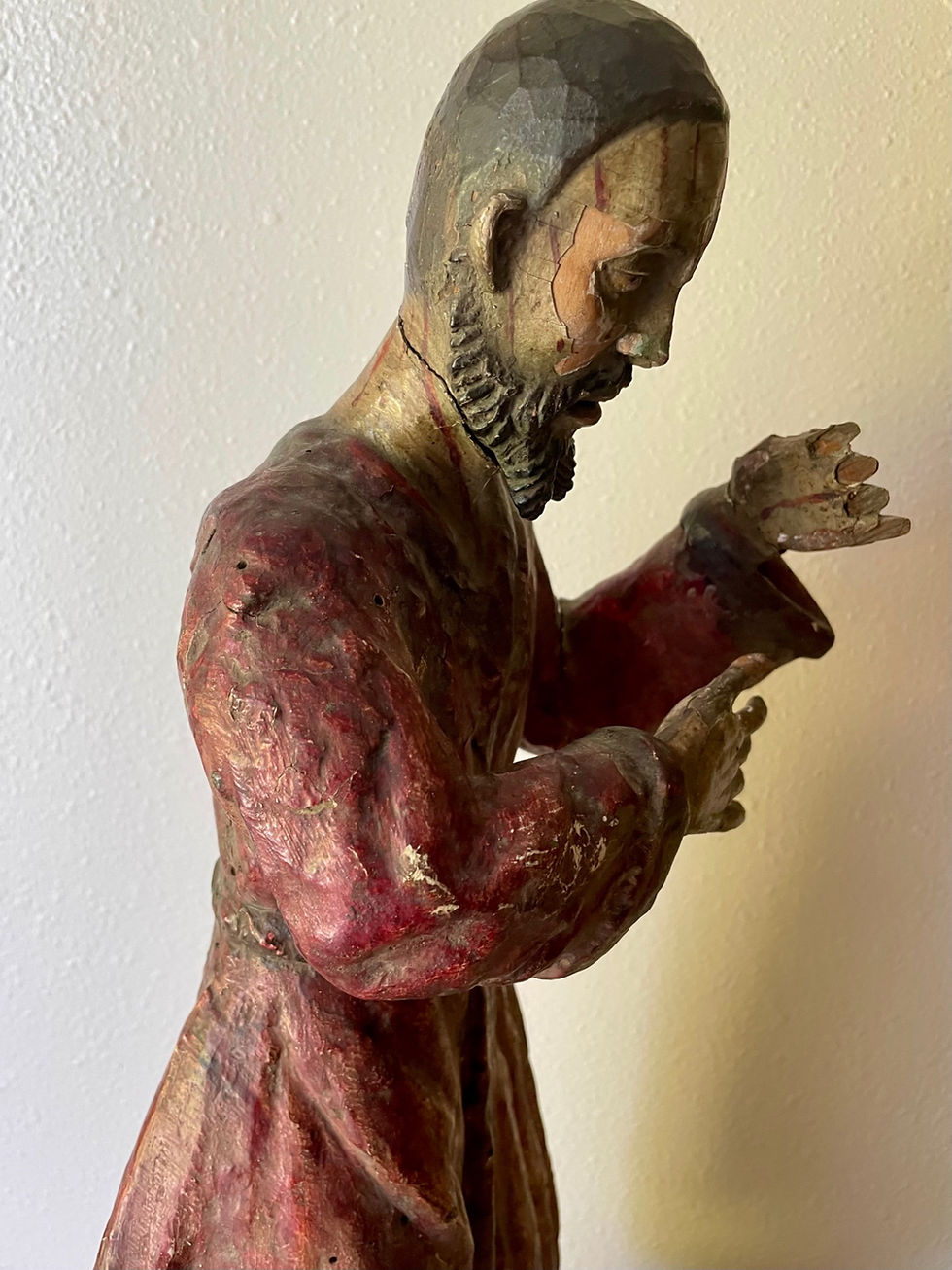 Thumbnail: Late 18th Century Carved and Polychrome Italian Santo Statue.