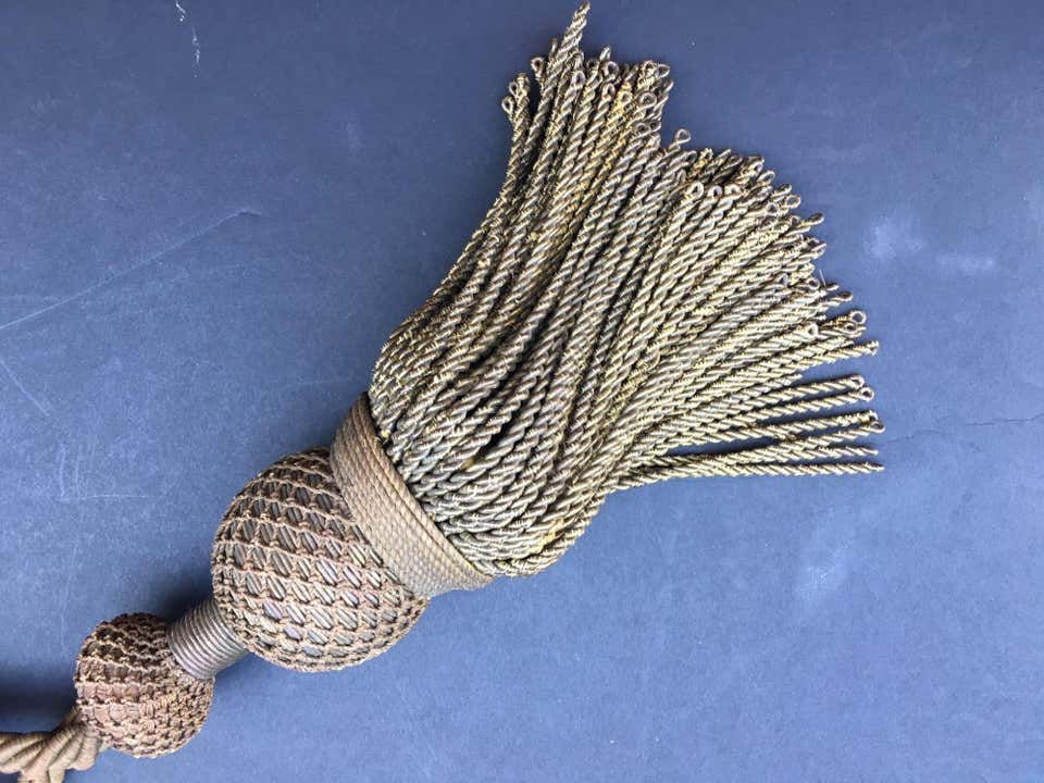 Thumbnail: Antique French Huge Museal Metallic Gold Bullion Baroque Tassel