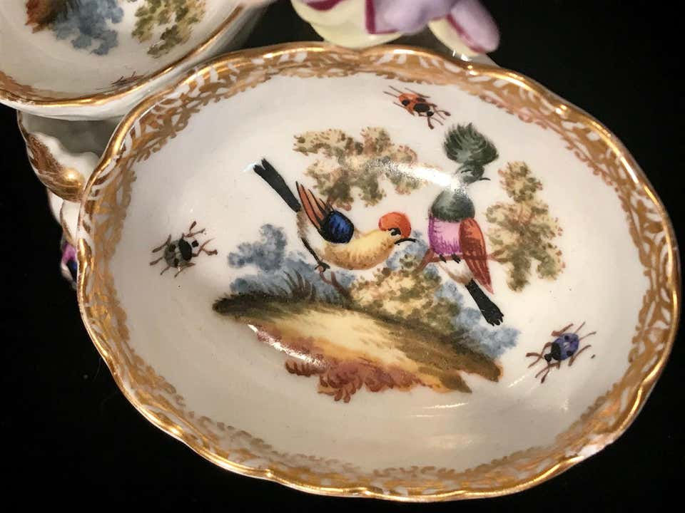 Thumbnail: 19th Century German Porcelain Kpm Berlin Hand Painted Double Salt