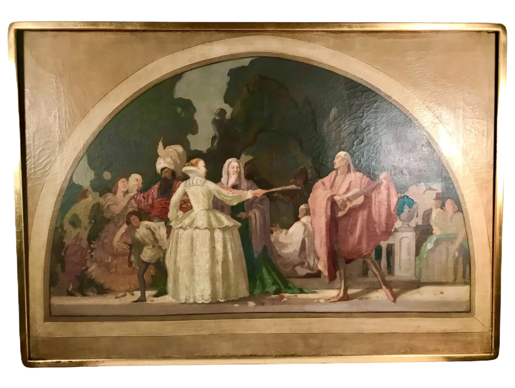 19th C. French Painting Oil/Canvas Attr. Pierre Puvis de Chavannes.