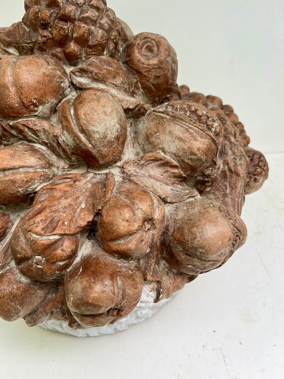 Thumbnail: 19th Century French Terracotta Fruit Basket Centerpiece Sculpture