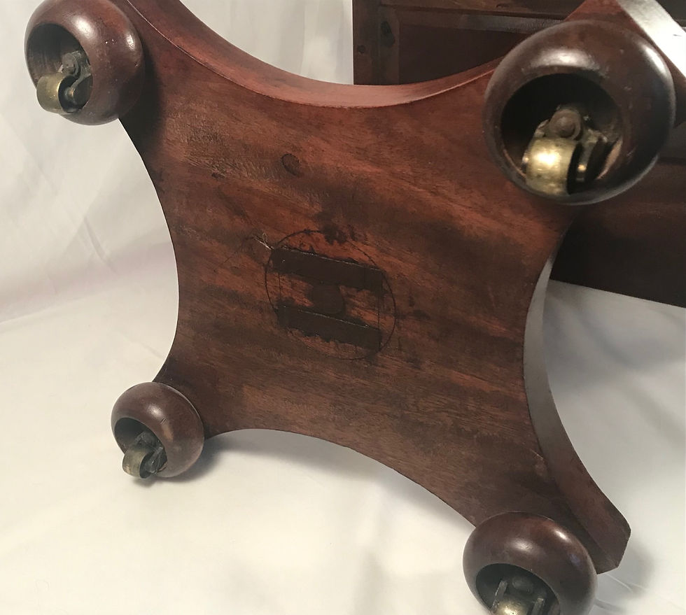 Thumbnail: English Regency Rosewood Rolling Butler Tray Top Side Table Wine Serving Table S
