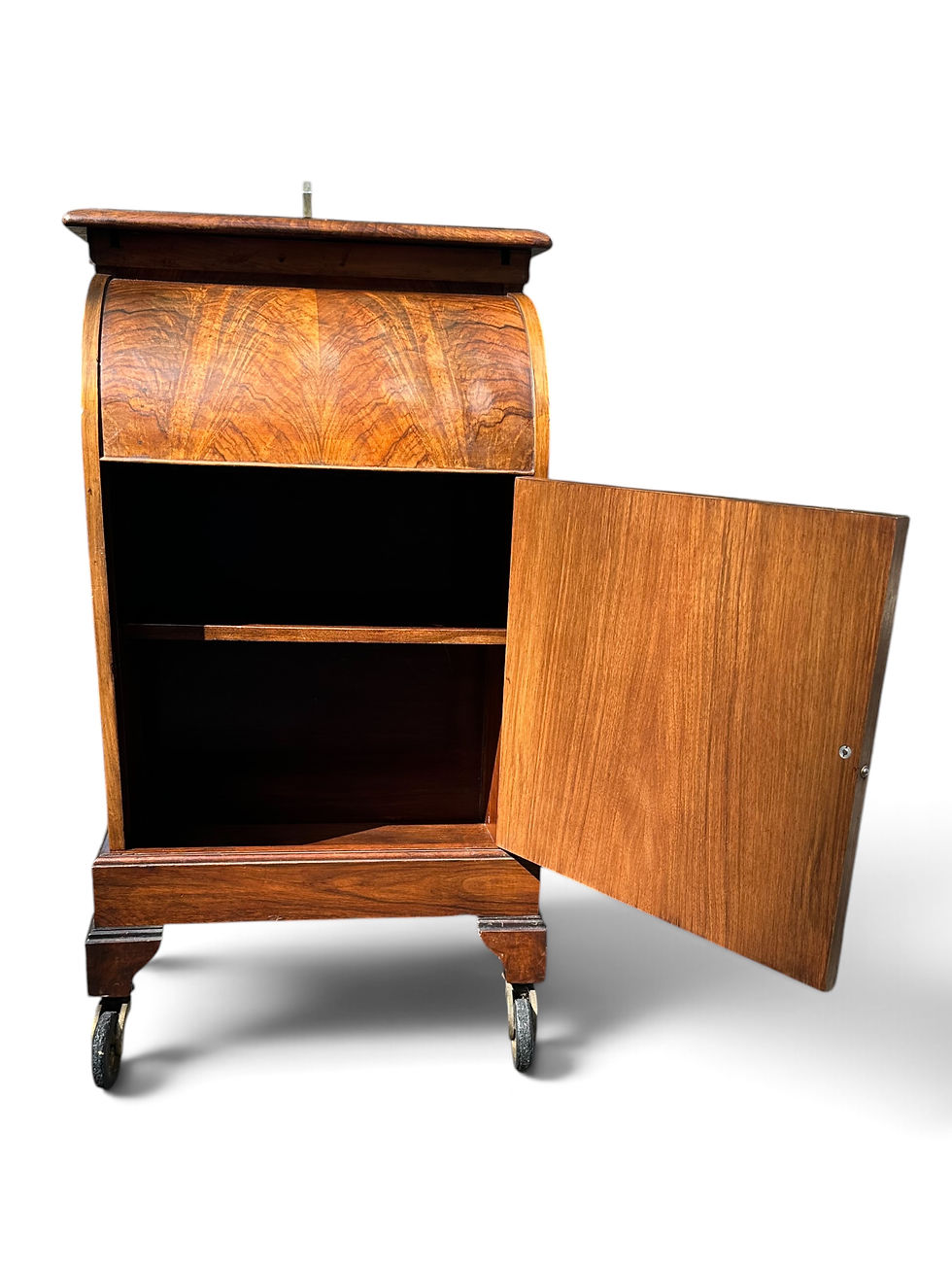 Thumbnail: Art Deco Walnut Asprey "Elevette" Patent Mechanical Drinks Cabinet, circa 1930s.