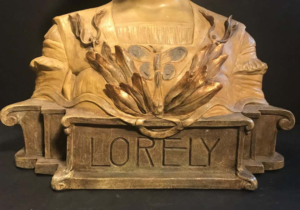 Thumbnail: Austrian Goldscheider Terracotta Bust of Lorely, circa 1900