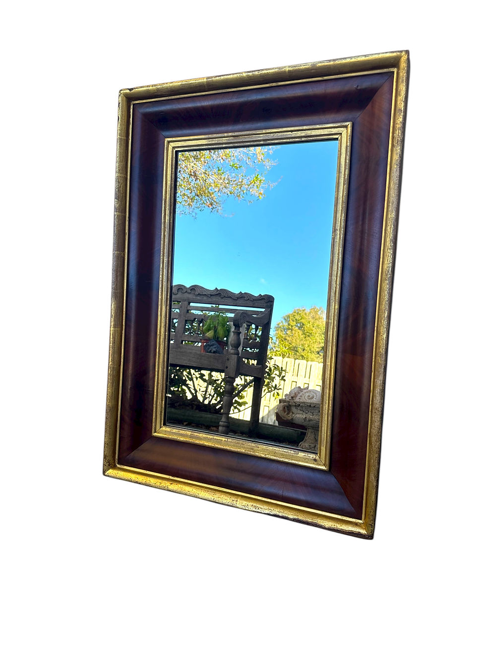 Thumbnail: Early 19th Century American Empire Mahogany and Gilt Ogee Wall Mirror.