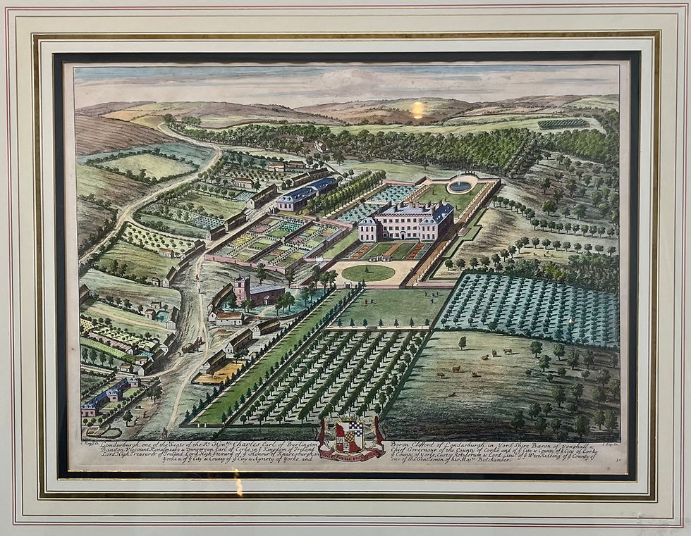 Thumbnail: 18th Century Hand Colored Engraving by Johannes Kip, Set of 2.