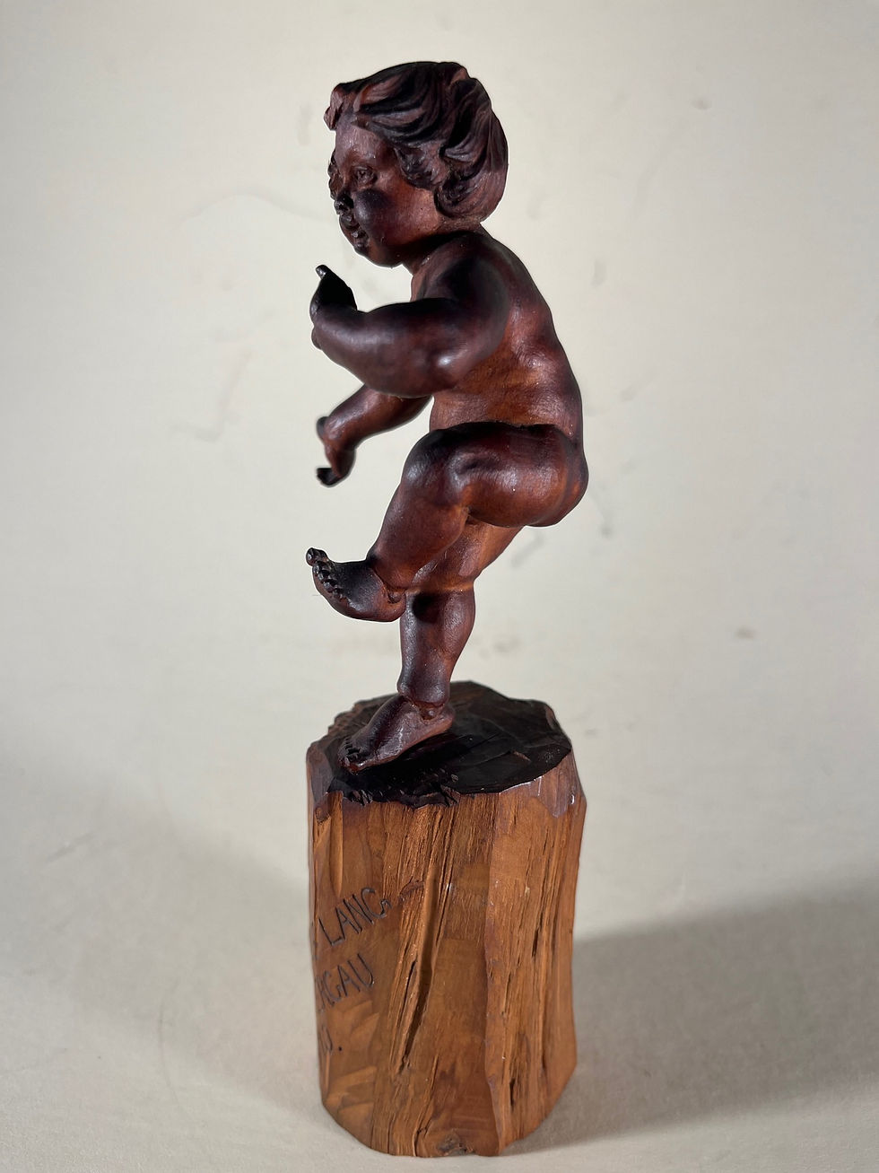 Thumbnail: Vintage Bavarian Wood Carving of the Infant Bacchus