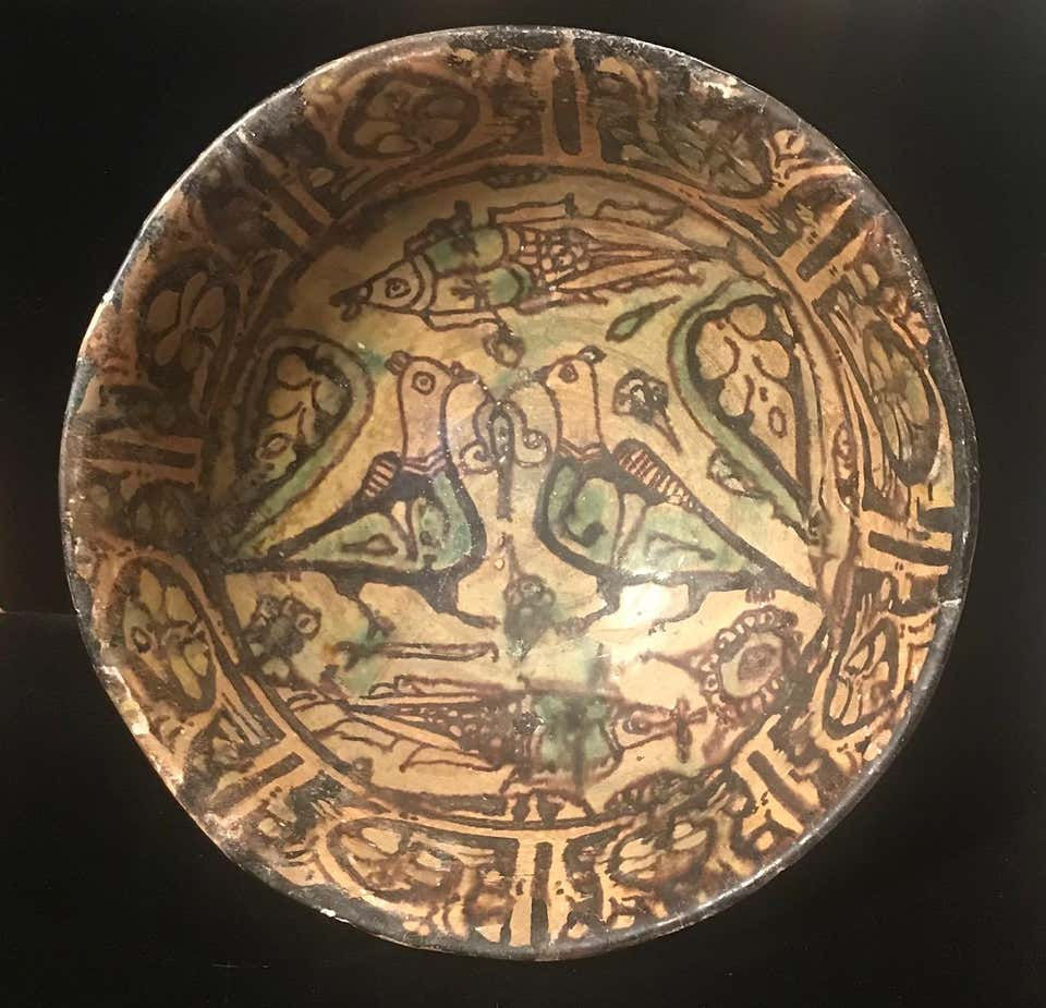 Thumbnail: Ancient Persian Rare Kashan Bowl, 13th Century Islamic Pottery Art