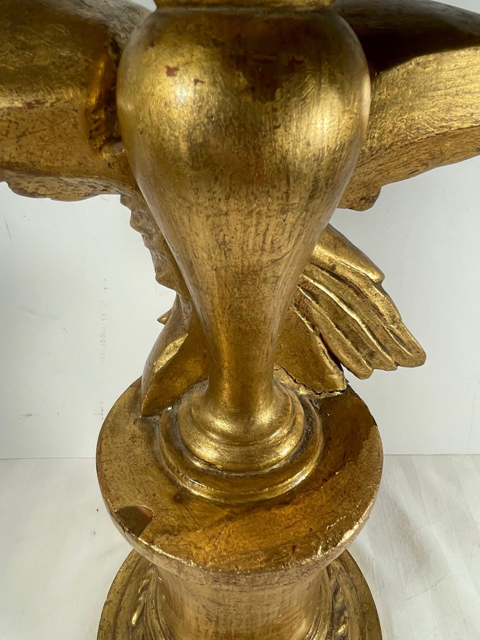 Thumbnail: Vintage Hand Carved Eagle Neoclassical Giltwood Table Lamp.