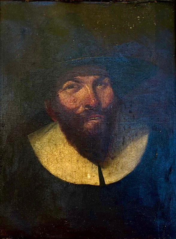 Thumbnail: 17th Century Flemish Tronie Portrait Oil on Canvas. Monogrammed