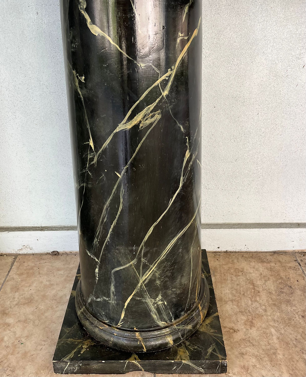 Thumbnail: Pair of Tuscan Style Black Painted Faux Marble Columns.