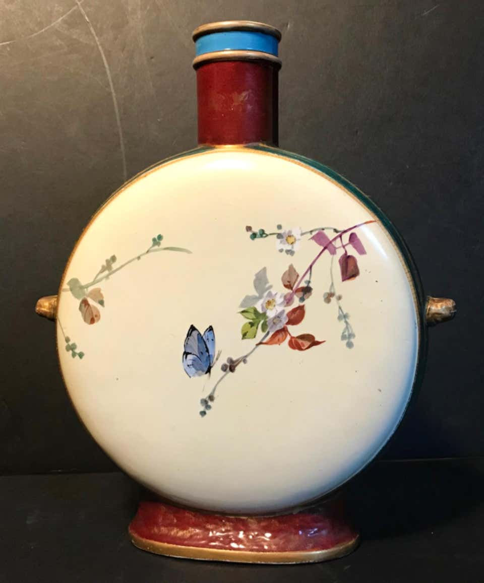 Thumbnail: 19th Century Royal Vienna Belle Époque Porcelain Moon Flask