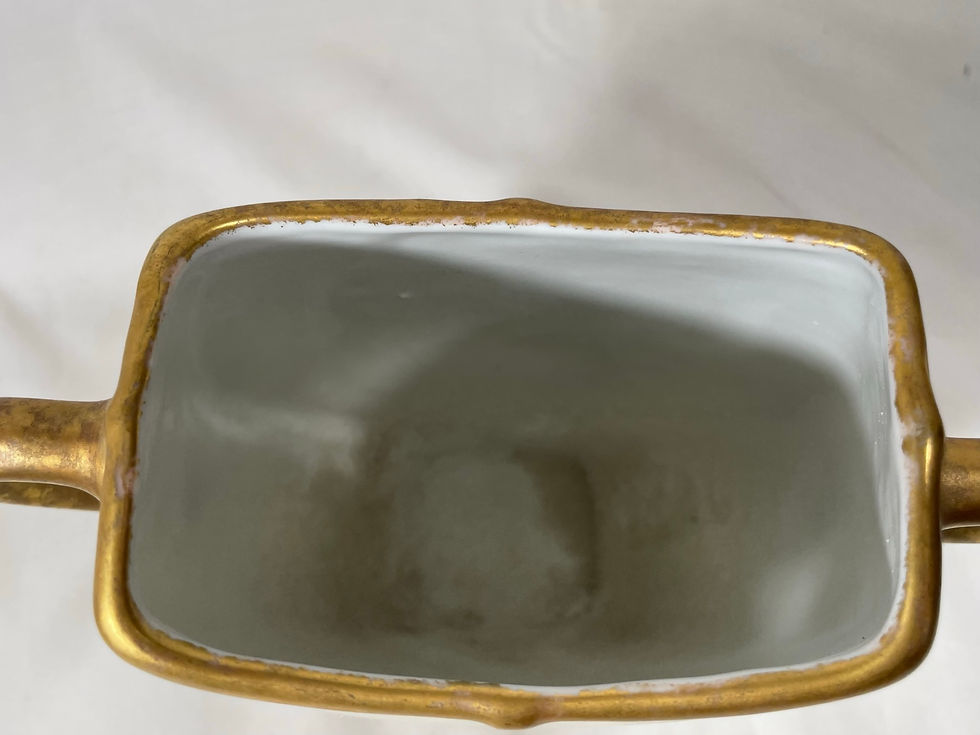 Thumbnail: 19th Century French Limoges Hand Painted Double Handled Porcelain Vase.