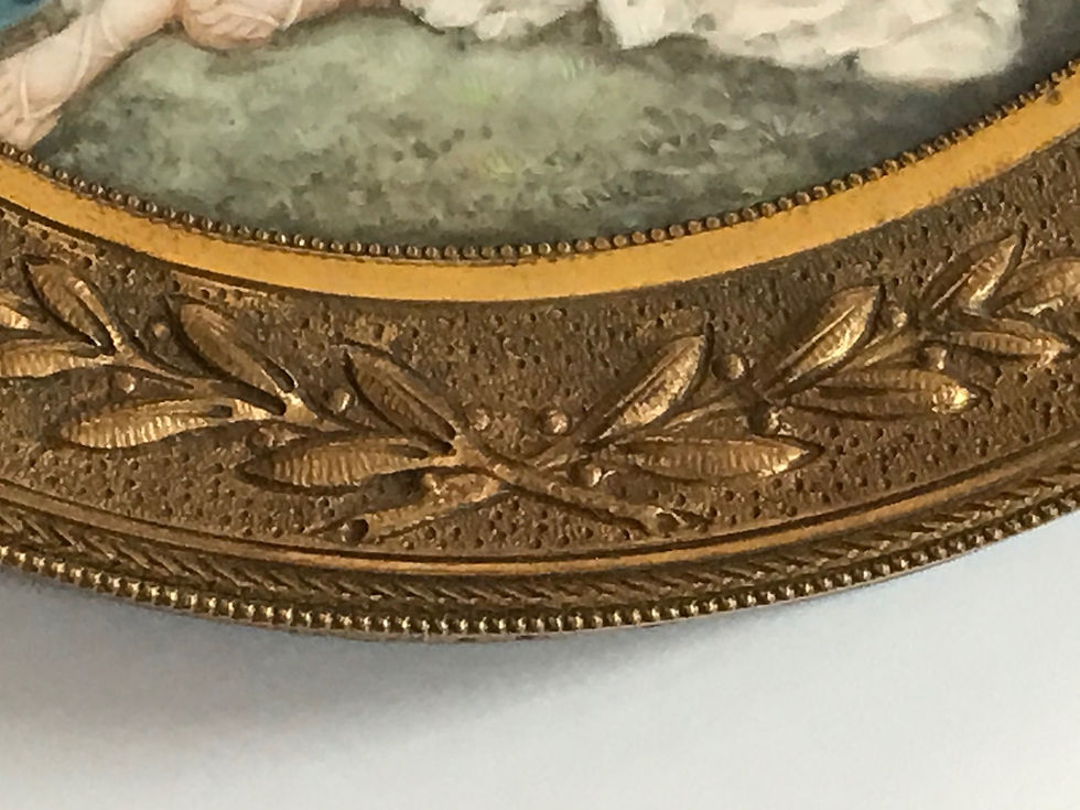 Thumbnail: SOLD - 18th Century French Miniature Genre Painting in Ormolu Frame.