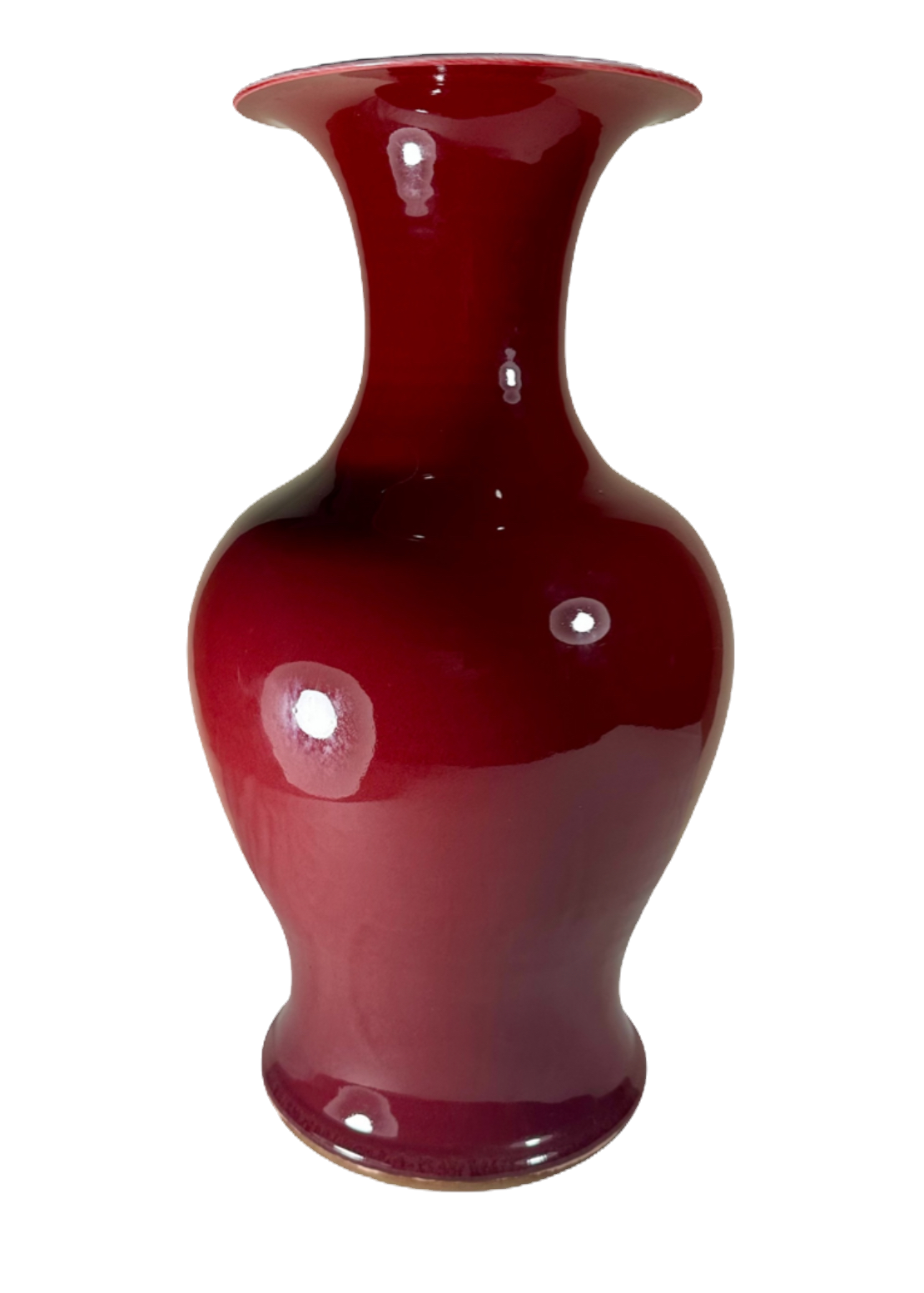 Chinese Qing Dynasty Sang de Boeuf Bulbous Vase. 16 1/2".