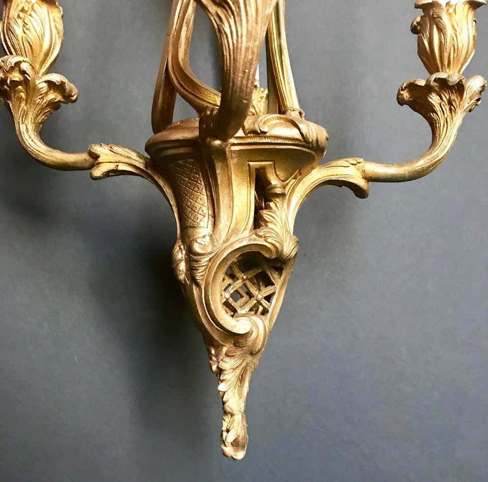 Thumbnail: French Gilt Bronze Chandelier, Six-Arm Louis XV Style