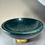 Thumbnail: Contemporary Green Marble Bowl on Brass-Cladded Base -Ralph Lauren-