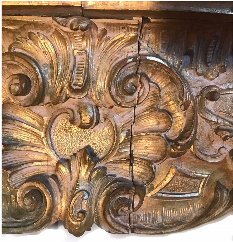 Thumbnail: 18th Century French Baroque Carved Giltwood and Marble Console, circa 1790