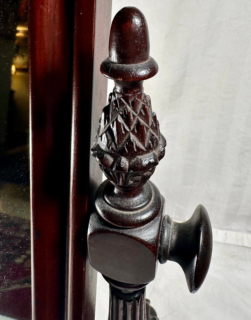 Thumbnail: 19th Century Chippendale Style Carved Mahogany Footed Dresser Mirror