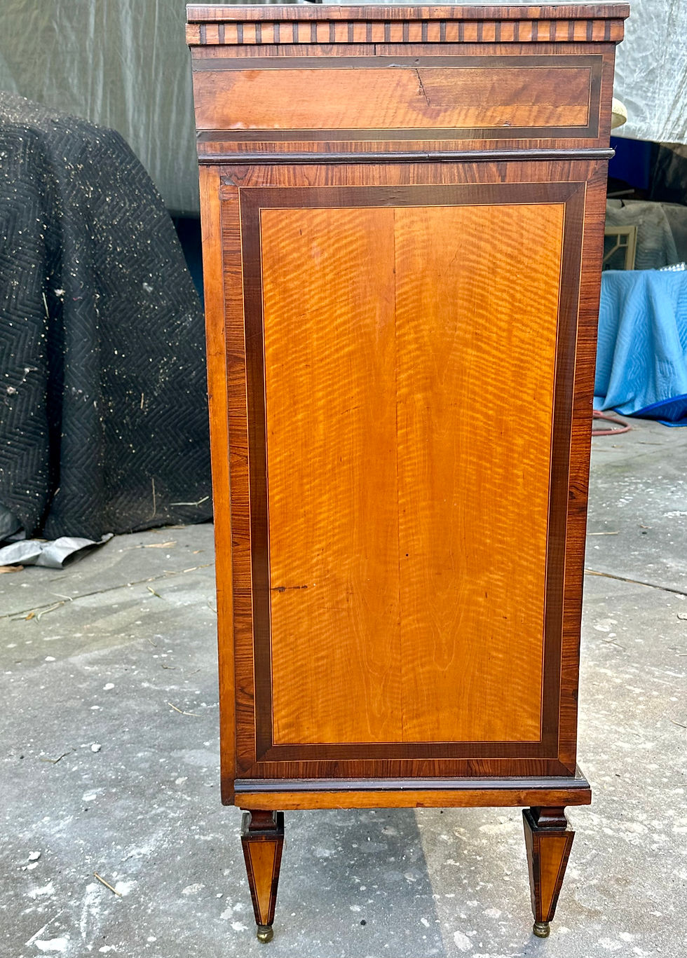 Thumbnail: English Adam Style Satinwood Inlaid Parlor Cabinet