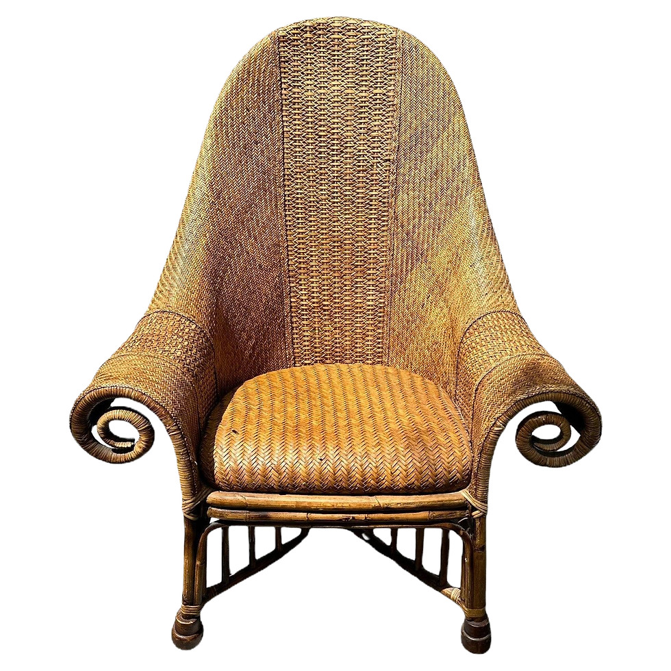 Vintage Rattan and Bamboo Armchair attr. To Ralph Lauren. H 48"