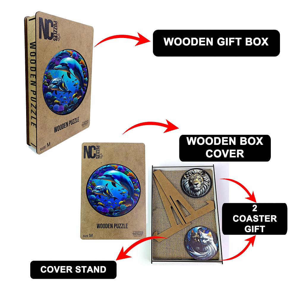 Thumbnail: Dolphins - Special Figured Wooden Puzzle