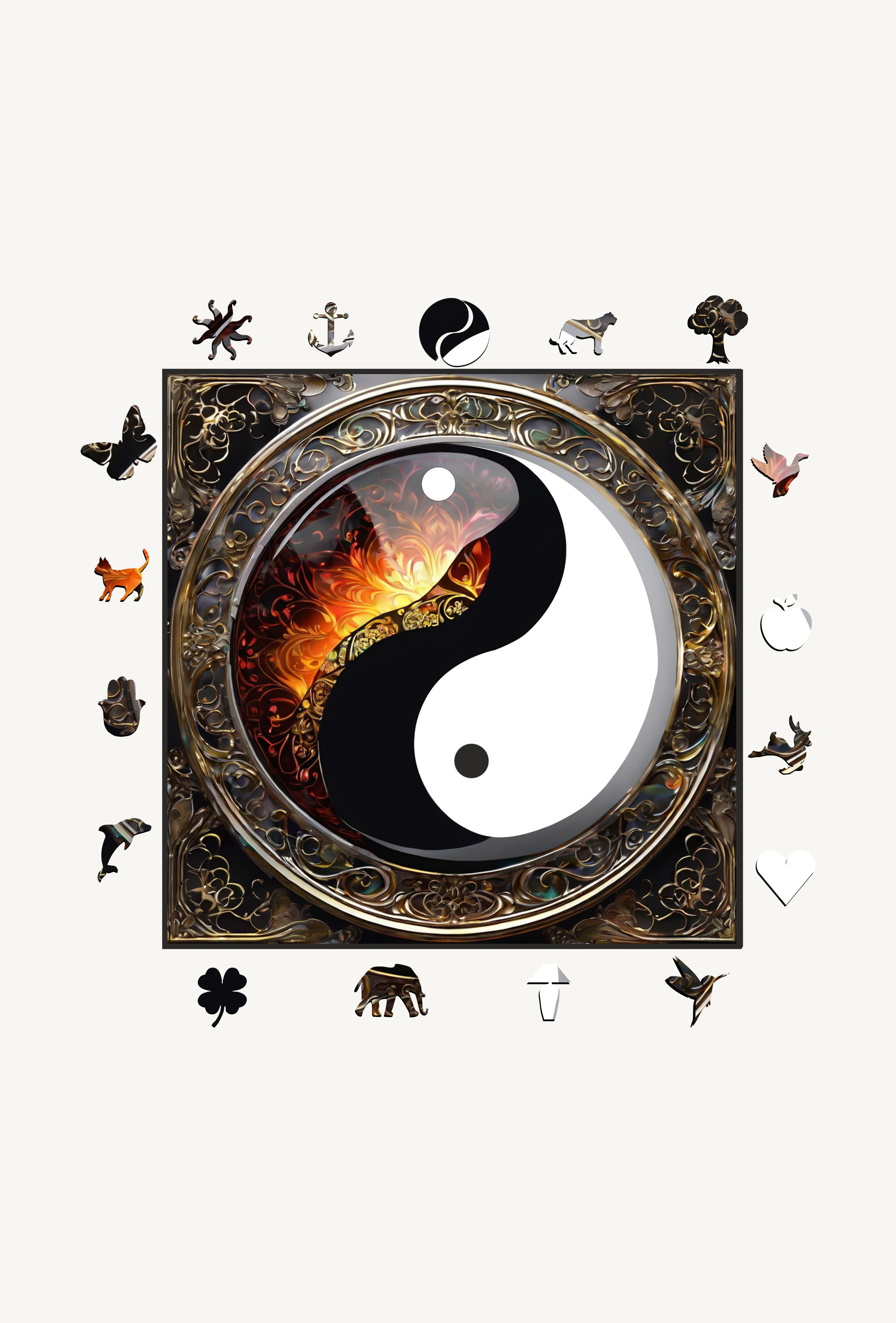 Özel Figürlü Ahşap Puzzle - Ying Yang