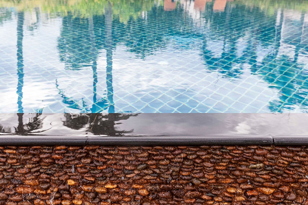 Swimming Pool With Dark Stone Coping And Textured Exterior Finish