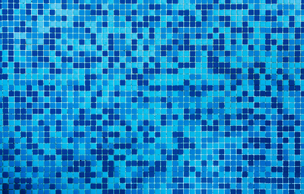 Close-up of blue mosaic tile pattern background