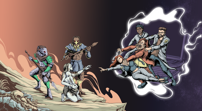 Artwork from TSpoon’s Creation Series, showcasing his chosen color scheme for "The Entropy Code" with characters reflecting the narrative’s core themes.