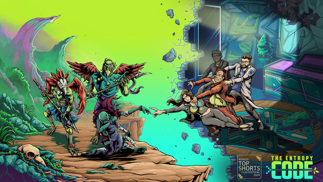 Early concept artwork from The Entropy Code's Creation series showing the evolution of the captives and captors, initially more bird-like in design.