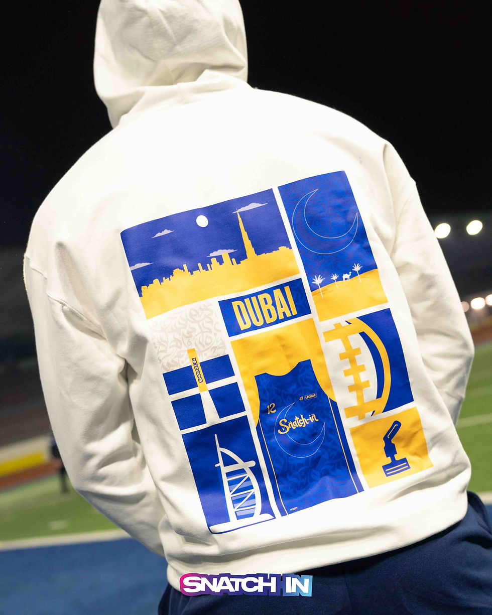 snatch-in dubai, dubai skyline, flag fooball, emirates, blue, gold, uniform, pop-up, arabic