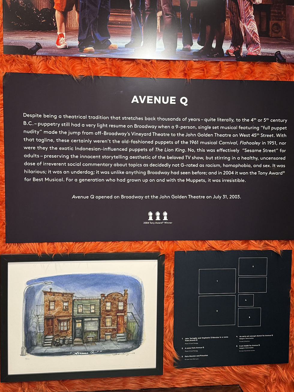 Avenue Q exhibit "The Broadway Museum." NYC 2025