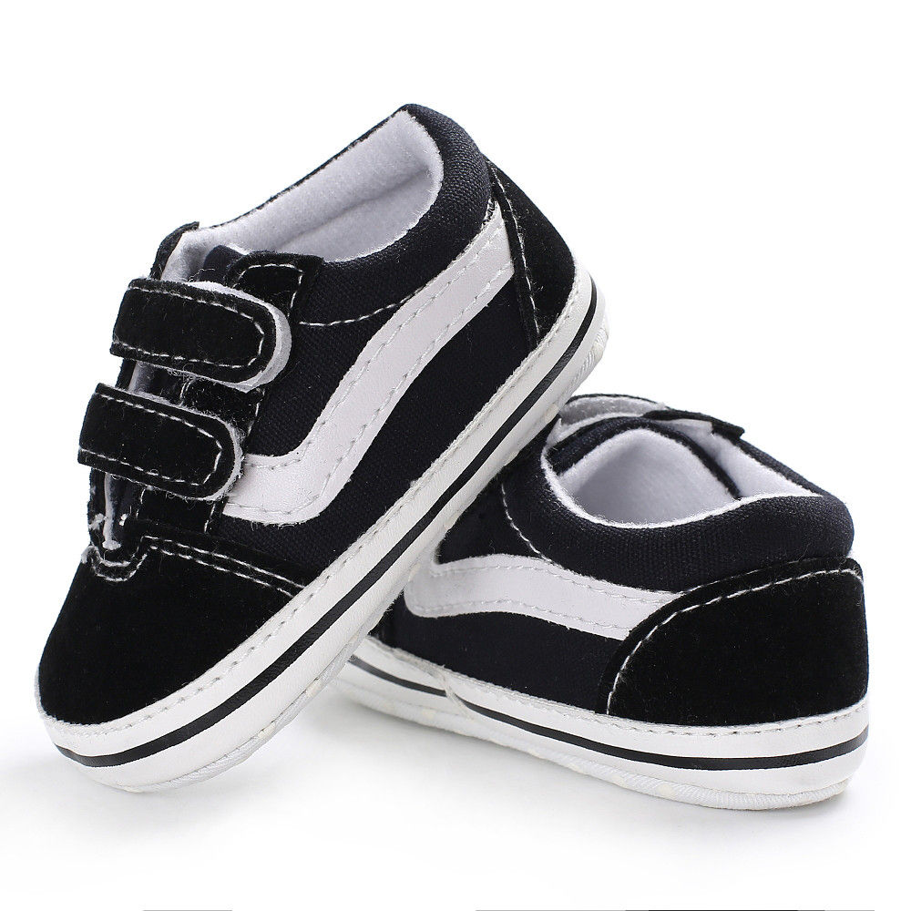 Meckior Baby Canvas Sneakers Classic Stripes Casual Baby Boy Girl Shoes Anti-sli