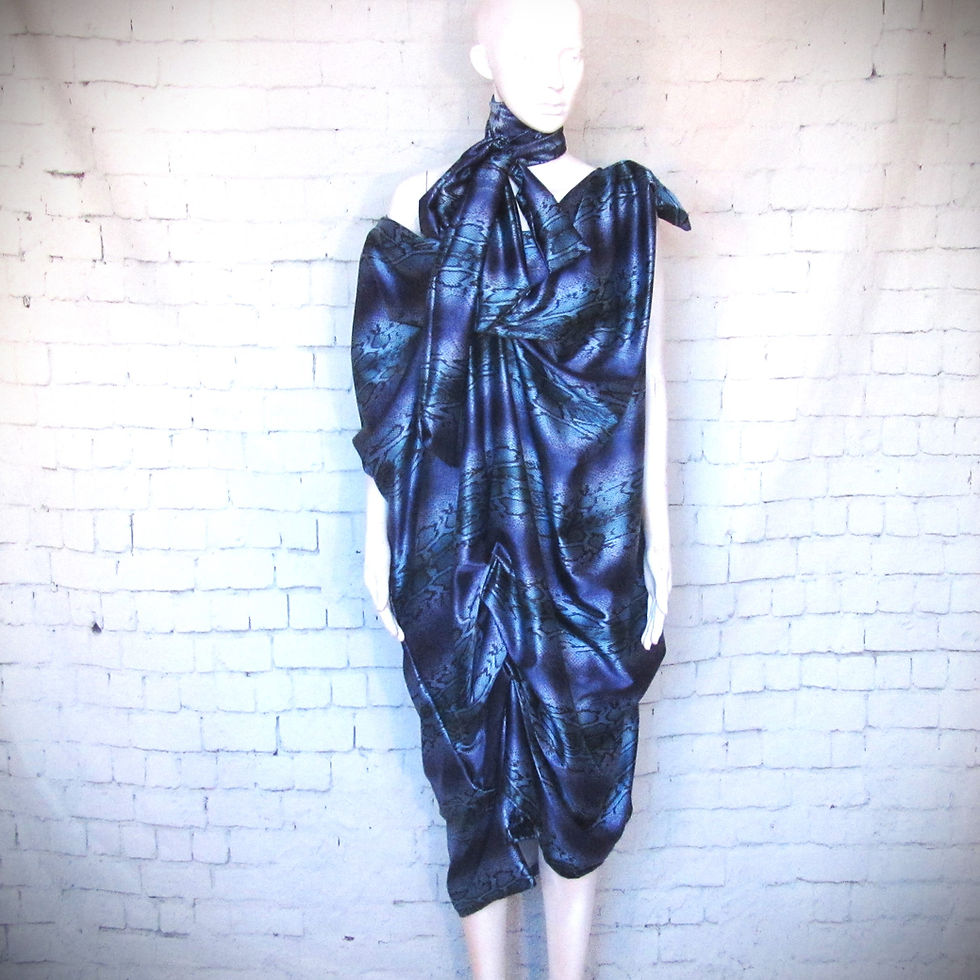 Thumbnail: HEROINE dress in snakeskin print satin