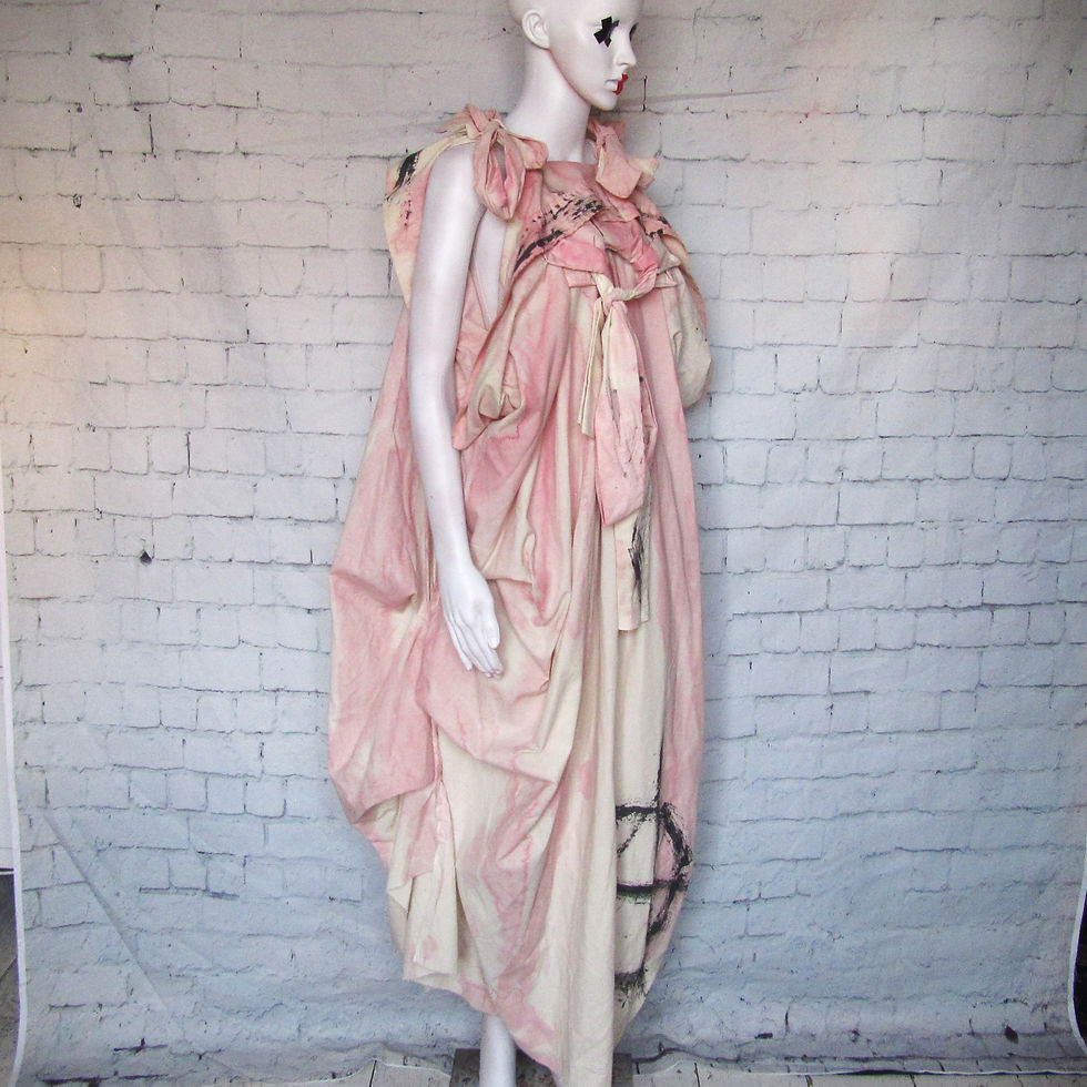 Thumbnail: RESIST hand painted Dress in vintage cotton