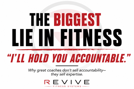 Featured image for an article about accountability in fitness coaching titled "The Biggest Lie in the Fitness Industry: I'll Hold You Accountable."