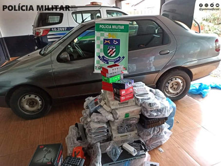 Polícia Militar de Laguna Carapã apreende carga de eletrônicos